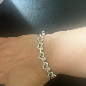Swarovski Heart and Diamond accent link bracelet